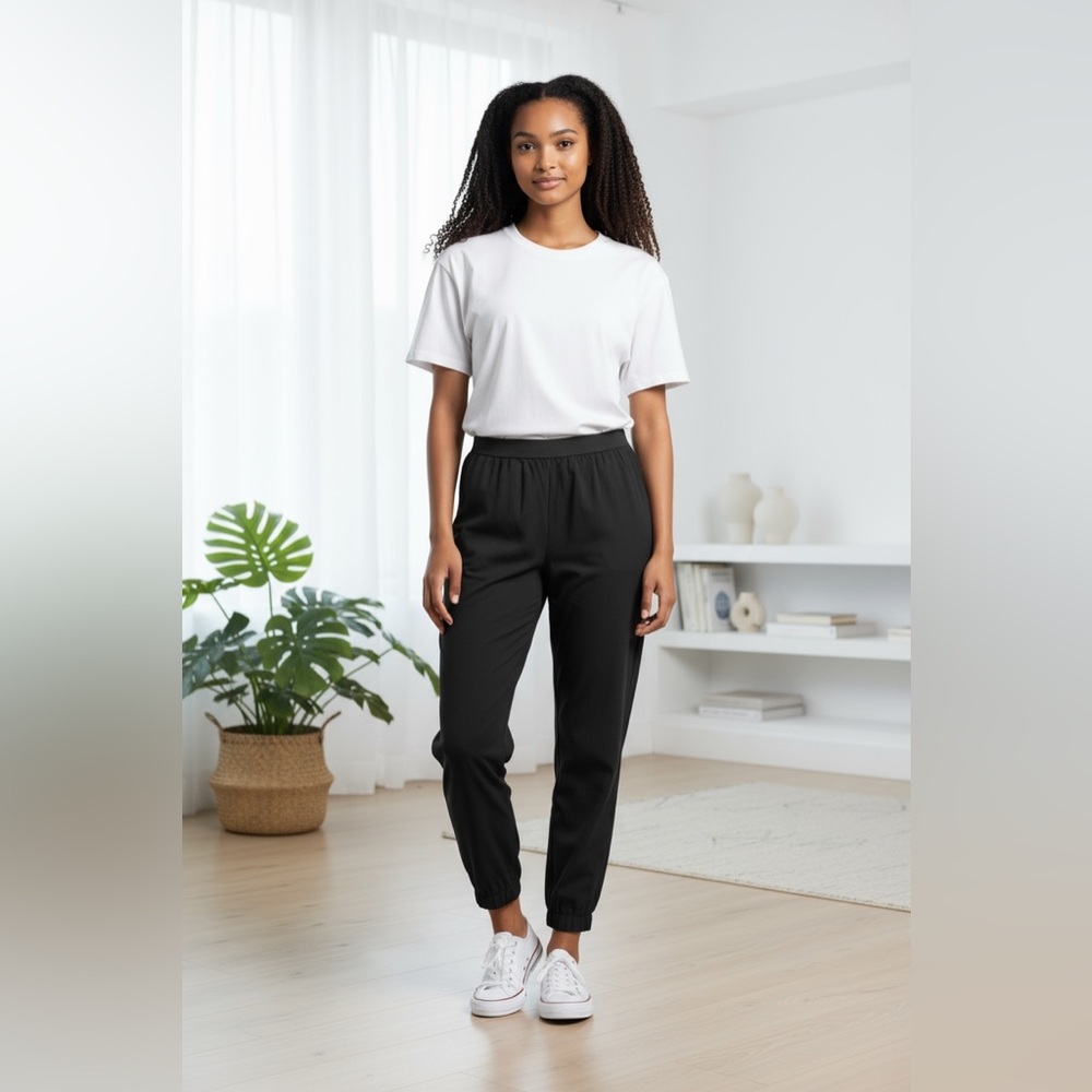 JOE B BY JOE BENBASSET Women's Black Rayon Jogger Pants Small
